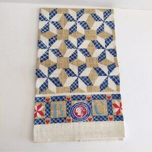 NWT Stevens Linen Assoc USA Linen Tea Towel Patchwork Alphabet Letters